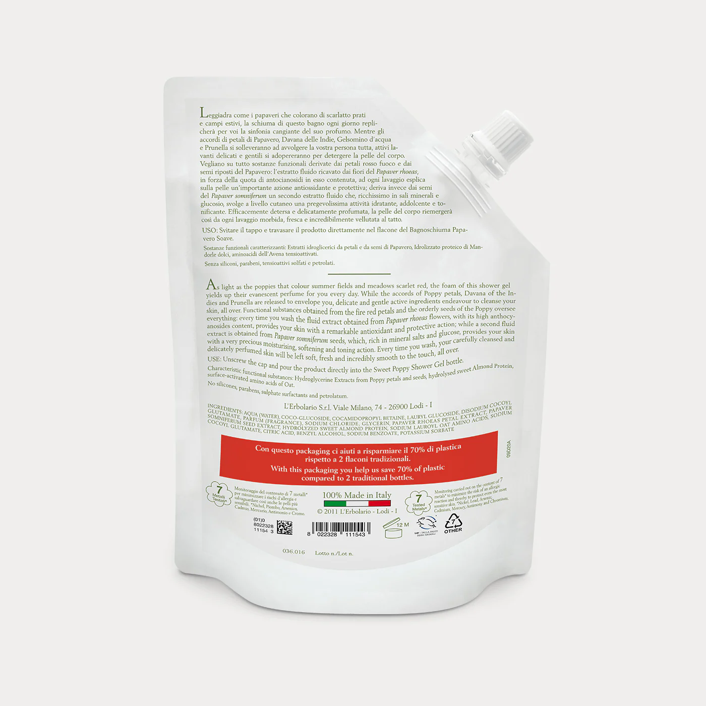 Ecoricarica Bagnoschiuma Papavero Soave - Image 2